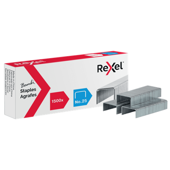 Caixa 1500 agrafes nº25/4 rexel bambi nº8
