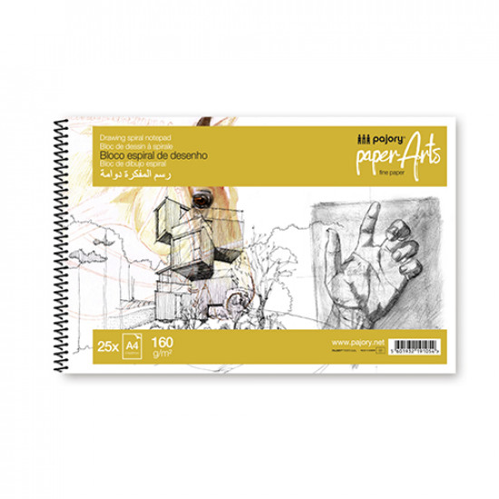 Bloco desenho espiral pajory A4 160gr 25folhas