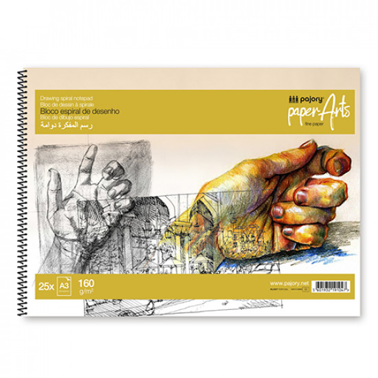 Bloco desenho espiral pajory A3 160gr 25folhas