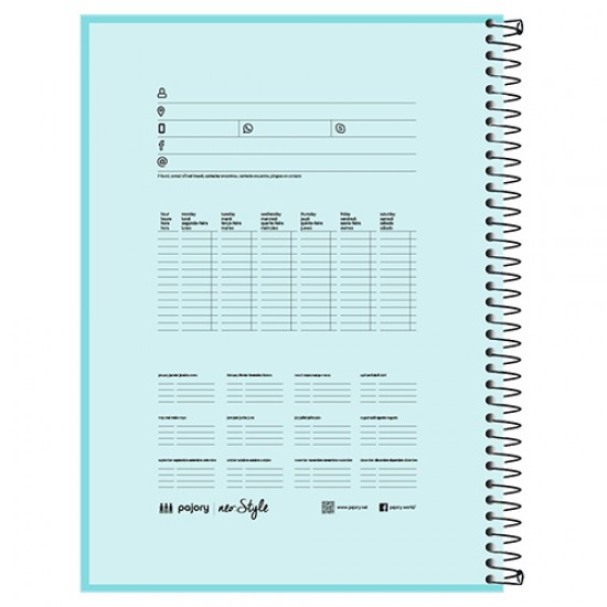 Caderno espiral capa dura A4 xadrez