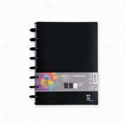 Caderno discos unikolor A4 60fls paut. Preto     Caderno discos unikolor A4 60fls paut. Preto