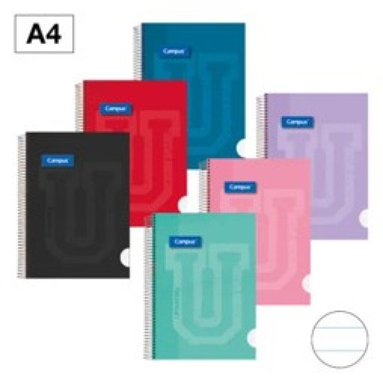 Caderno Espiral Campus A4 Capa Dura 80Fls 90Grs Pautado