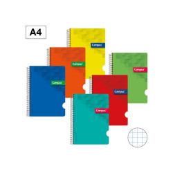 Caderno Espiral Capa Plástica Campus A4 Quadriculado  Caderno Espiral Capa Plástica Campus A4 Quadriculado