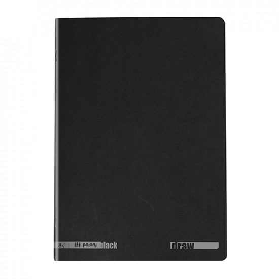 Caderno agrafado capa preta A5 80folhas