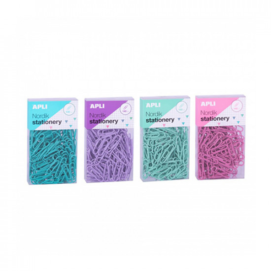 Caixa 140 clips revestidos nº2 pastel sortido