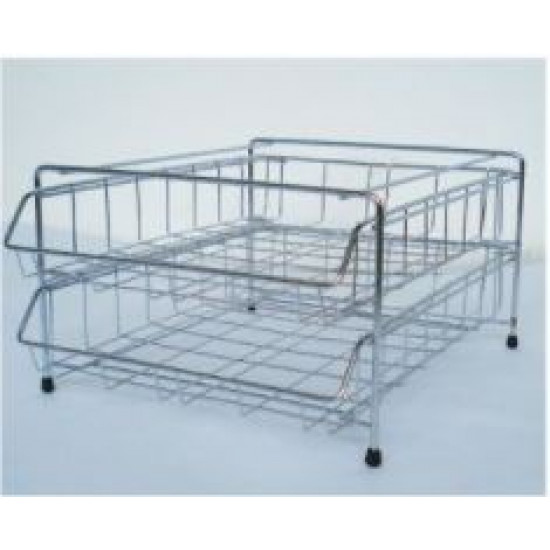 Distribuidores metálicos cromado 2 gavetas    