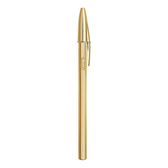 Esferog. Bic cristal shine azul/ouro