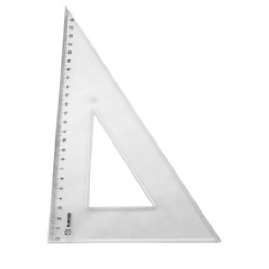 Esquadro 60º/25cm Plástico Cristal  