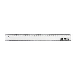 Régua plástico 30cm cristal Régua plástico 30cm cristal