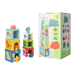 Jogo Infantil Imaginovo - Cubos Empilhaveis Ninhos Dinossauros