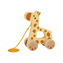 Jogo Infantil Imaginovo Madeira - Girafa Para Arrastar Com Rodas