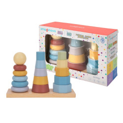 Jogo Infantil Imaginovo Madeira - Torre De Formas Empilháveis