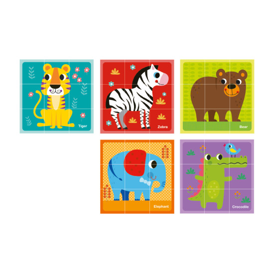 Puzzle Infantil Imaginovo Madeira - Cubos De Animais