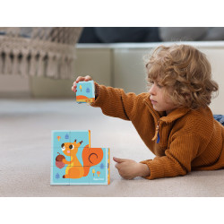 Puzzle Infantil Imaginovo Madeira - Cubos De Animais