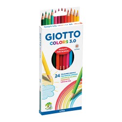 Caixa 24 lápis cor longos Giotto Colors 3.0   Caixa 24 lápis cor longos Giotto Colors 3.0