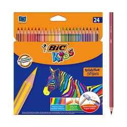 Cx. 24 lápis cor longos bic kids evolution stripes   Cx. 24 lápis cor longos bic kids evolution stripes