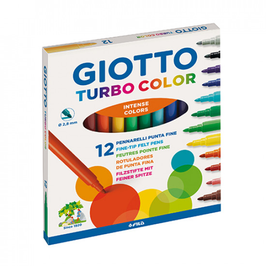 Cx.12 marc. Feltro giotto turbo color sort.
