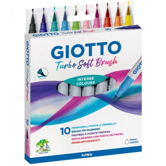 CX. 10 marcadores Giotto Turbo Soft Brush ponta de pincel   