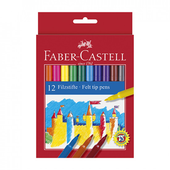 Cx.12 marc. Feltro faber-castell sort.