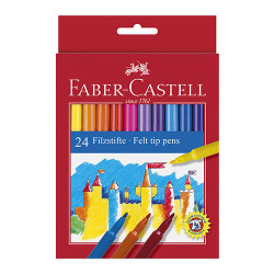 Cx.24 marc. Feltro faber-castell sort.      Cx.24 marc. Feltro faber-castell sort.