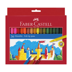 Cx.36 marc. Feltro faber-castell sort.    Cx.36 marc. Feltro faber-castell sort.