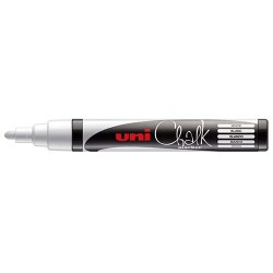 Marcador giz líquido uni chalk pwe-5m branco    Marcador giz líquido uni chalk pwe-5m branco