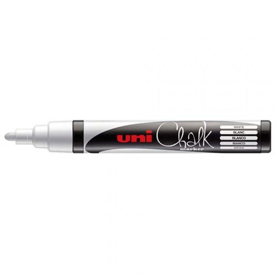 Marcador giz líquido uni chalk pwe-5m branco   