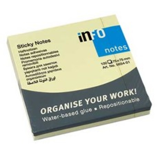 Bloco De Notas Adesivas Amarelo (76 X 76 Mm)