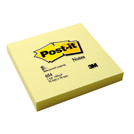 Bloco notas aderentes post-it 76x76mm 654