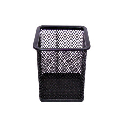 Porta-lápis secretária rede metal preto quadrado Porta-lápis secretária rede metal preto quadrado