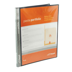 Portfolio a4 120 bolsas preto c/cx. (240pag)