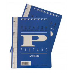 Recarga A5 pautado com furos ambar Recarga A5 pautado com furos ambar