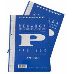 Recarga A4 pautado com furos ambar Recarga A4 pautado com furos ambar