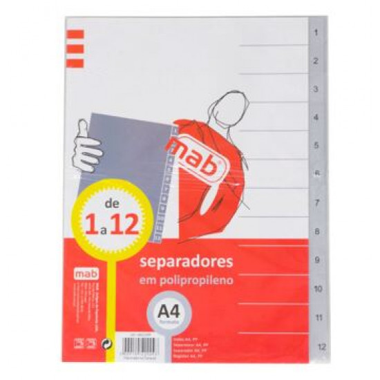 Conj. 12 separadores Plást. 1-12