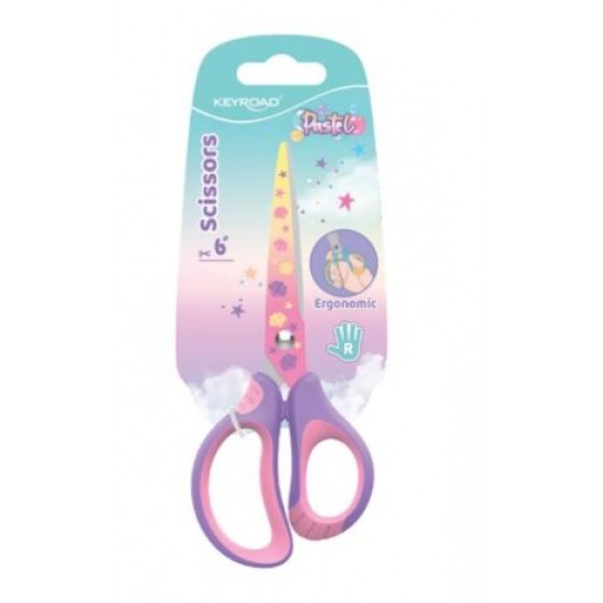 Tesoura ergonomica 15 cm pastel keyroad   