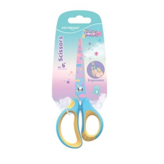 Tesoura ergonomica 15 cm pastel keyroad   